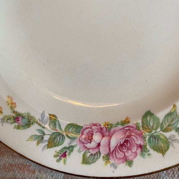 💝 Crown Potteries Co. Small 7-inch Vintage Plate with Rose Pattern - Picture 4 of 9